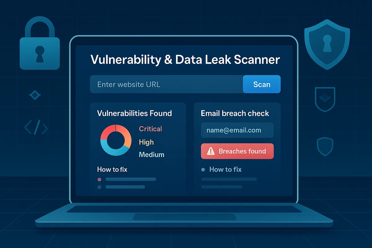 مشروع تخرج الأمن السيبراني لفحص الثغرات وكشف تسريب البريد جاهز مع الكود