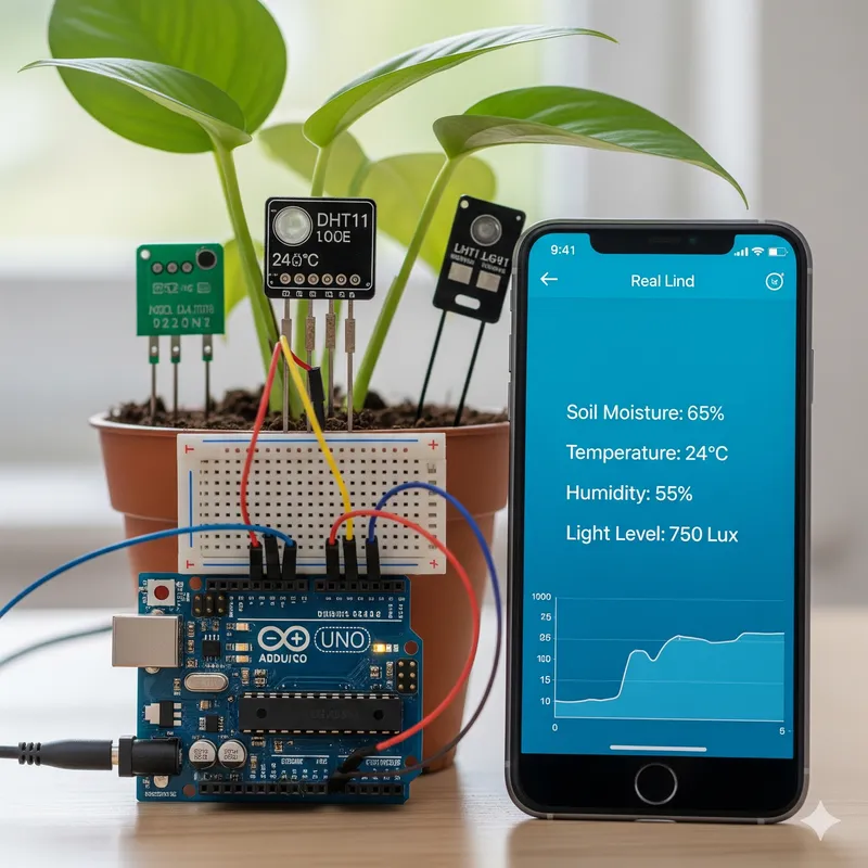 مشروع تخرج إنترنت الأشياء لري النباتات تلقائيًا جاهز مع الكود